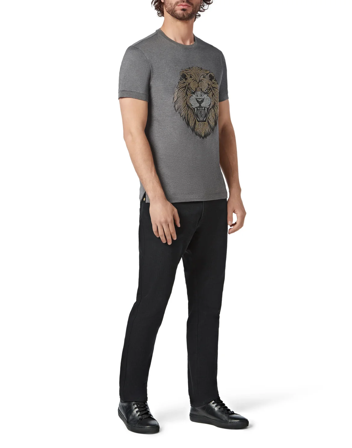 T-shirt Round Neck SS Lion, цвет: Серый
