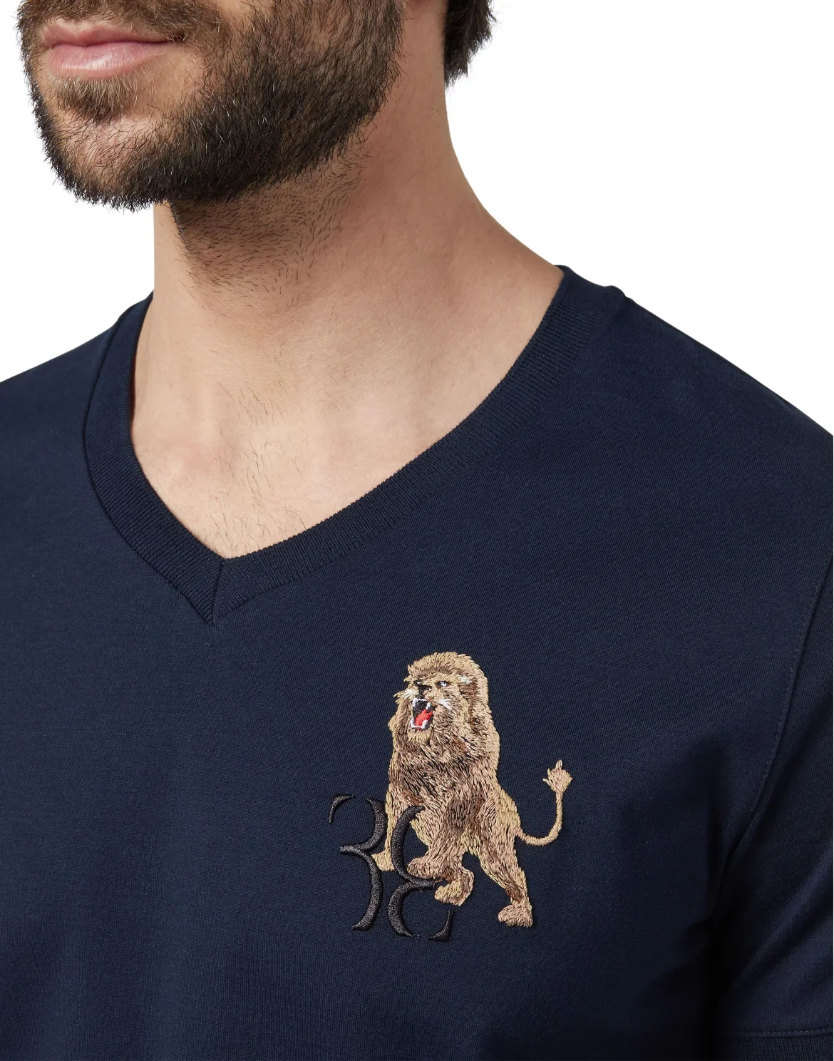 T-shirt V-Neck SS Lion, цвет: Синий