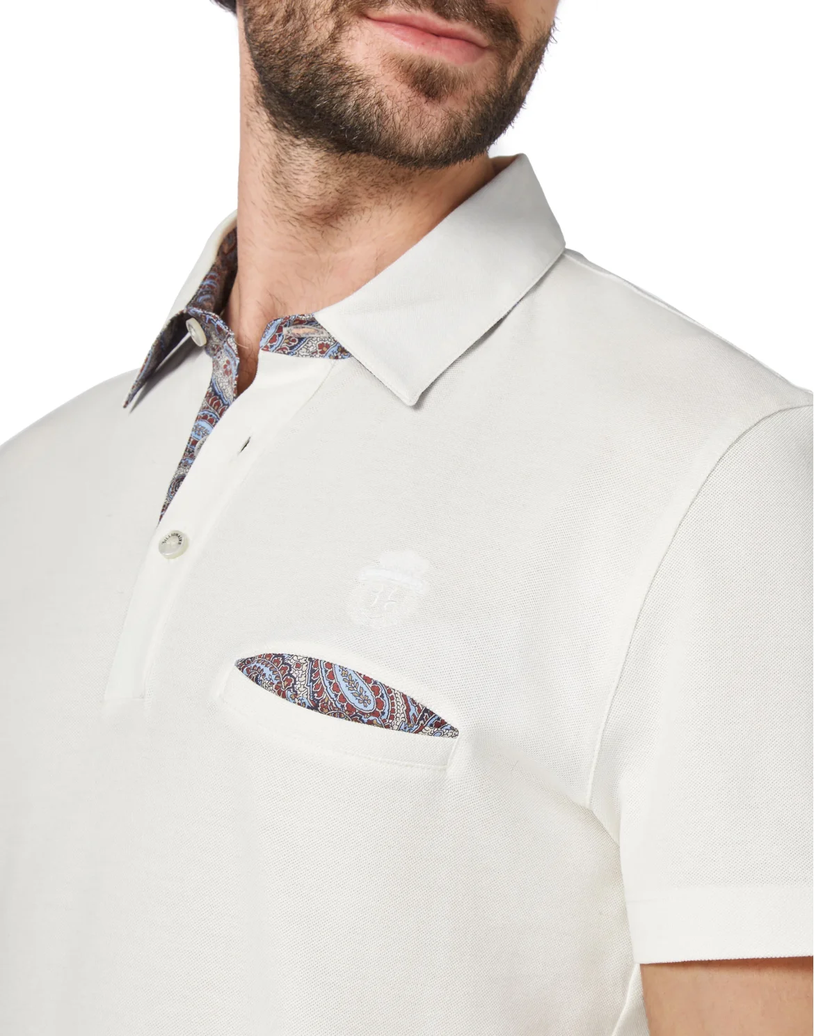 Polo shirt SS Paisley, цвет: Белый