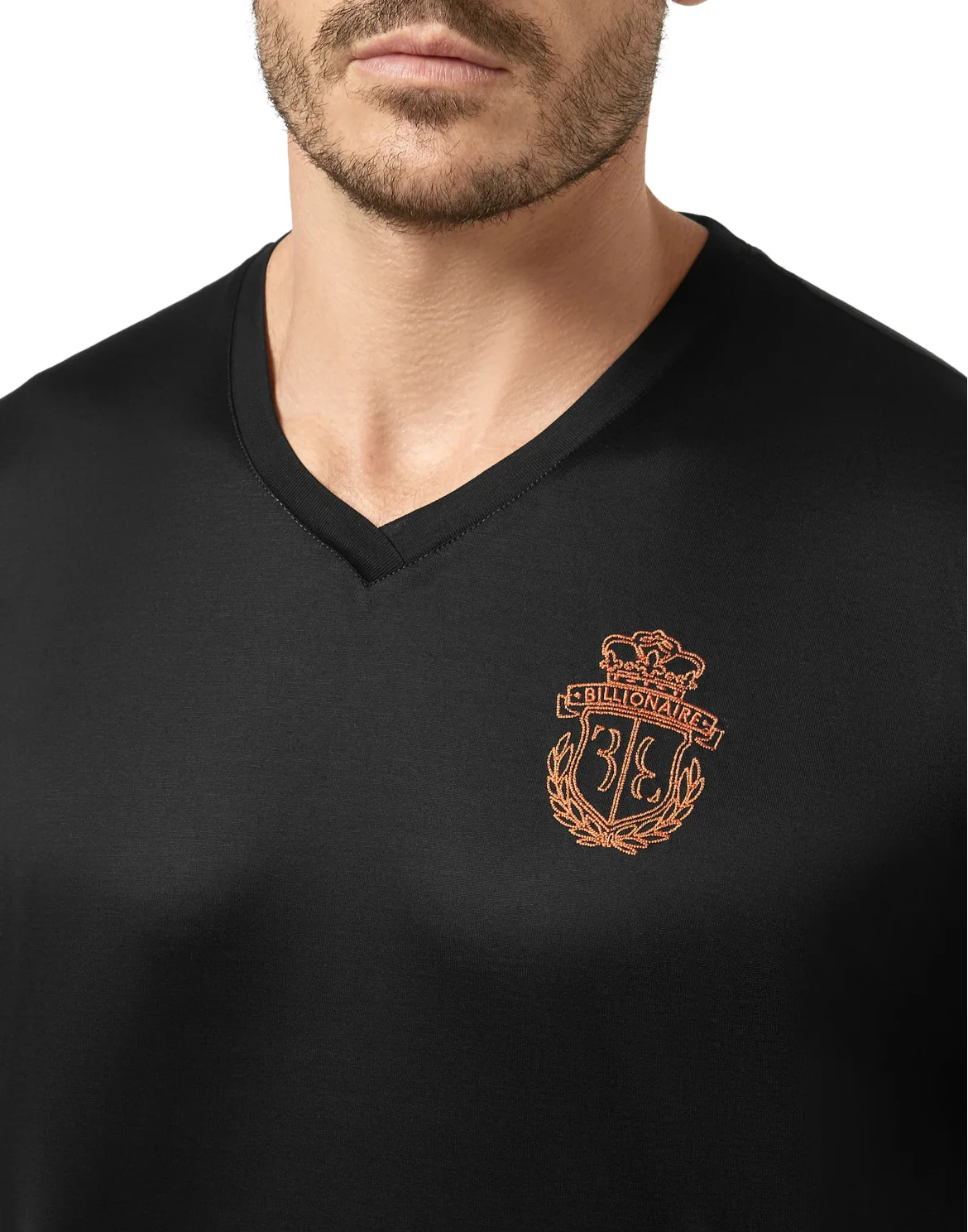 T-shirt V-Neck SS Crest, цвет: Черный