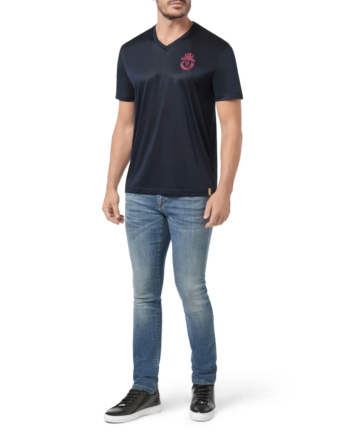 T-shirt V-Neck SS Crest, цвет: Синий