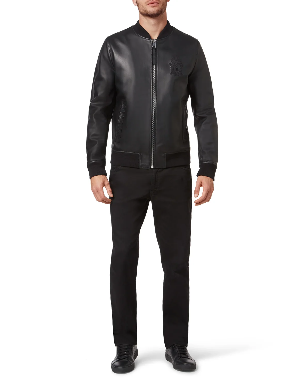 Leather Bomber, цвет: Черный