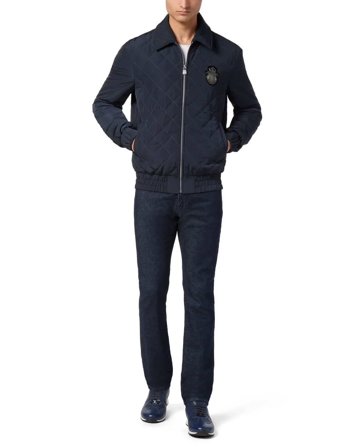 Nylon Quilted Jacket, цвет: Синий