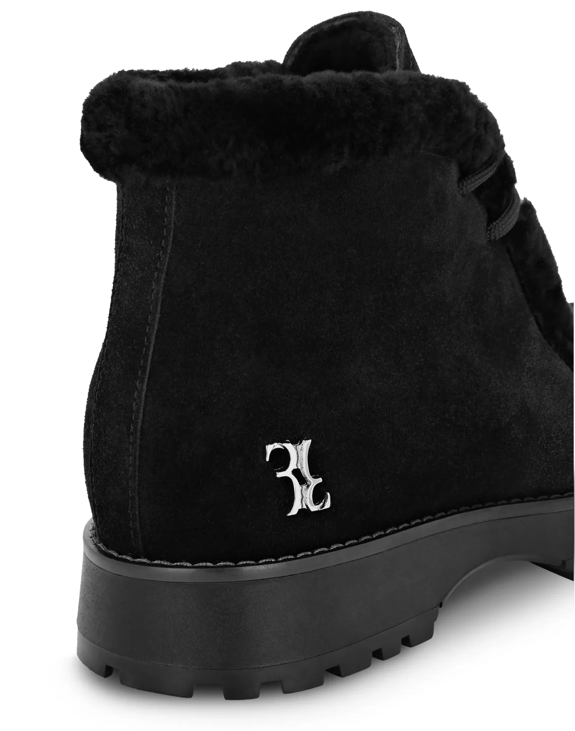 Suede/Fur Low Boots, цвет: Черный