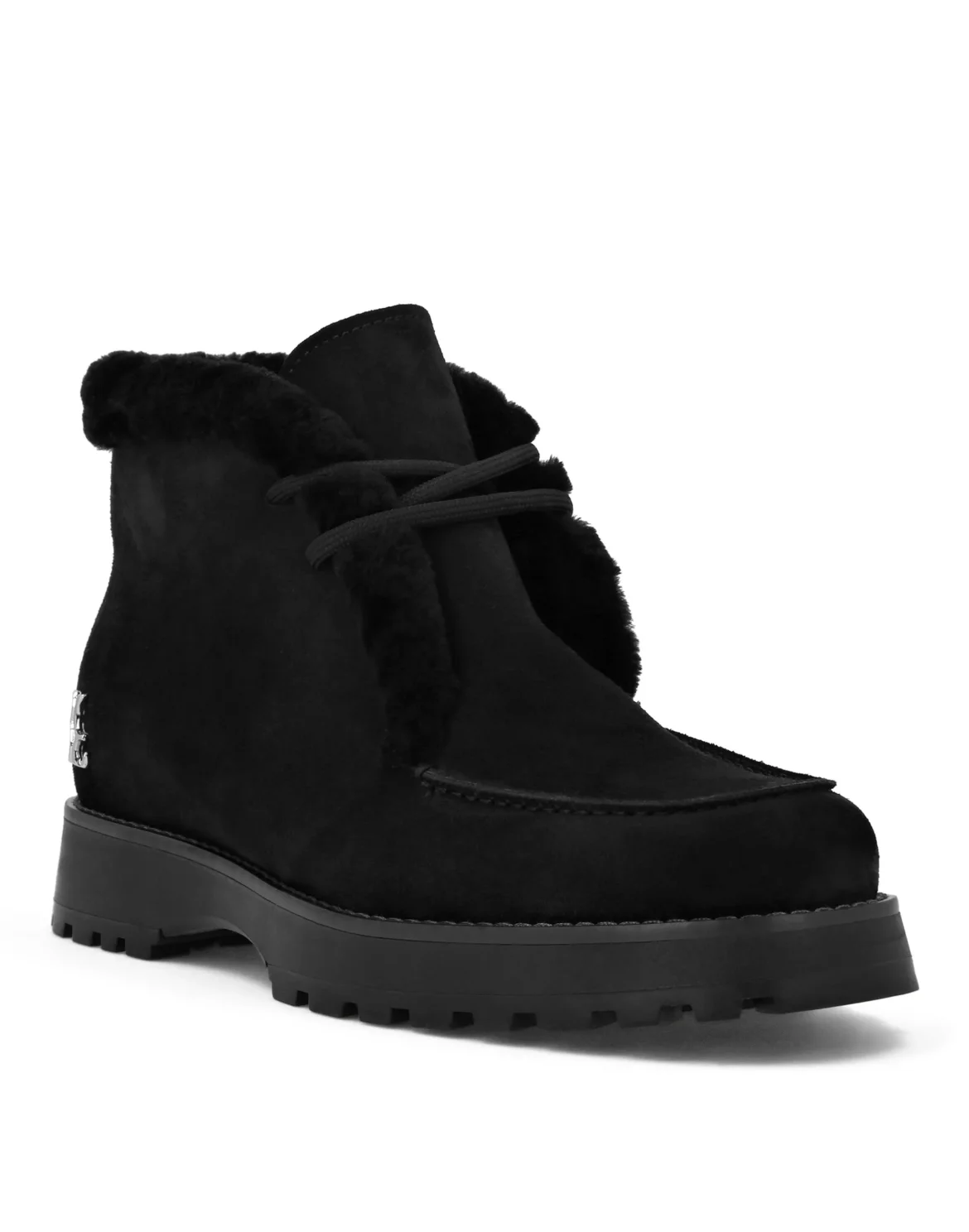 Suede/Fur Low Boots, цвет: Черный