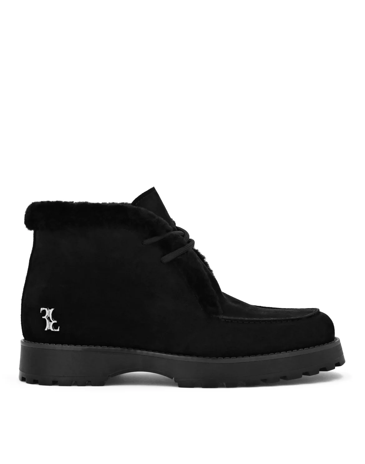 Suede/Fur Low Boots, цвет: Черный
