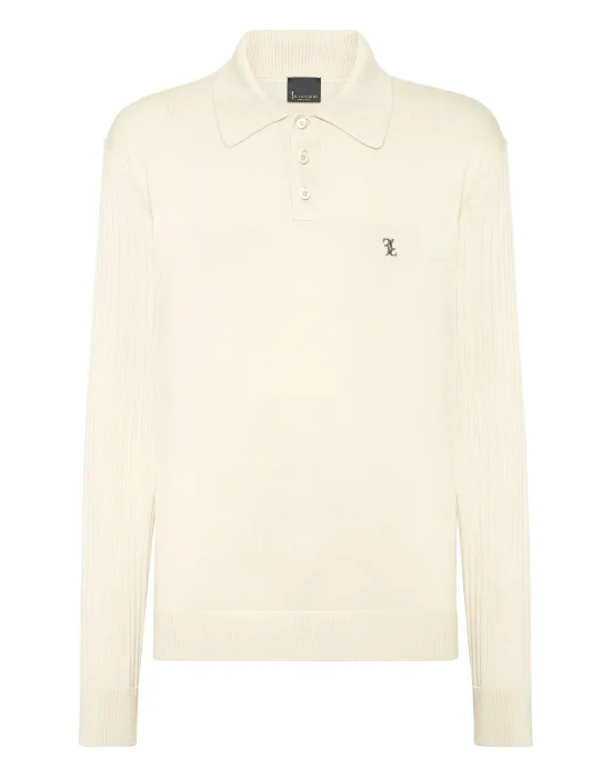 Knitted Pullover Polo-Neck LS