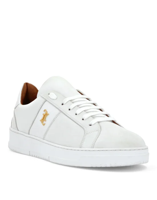 Nabuk and Leather Lo-Top Sneakers