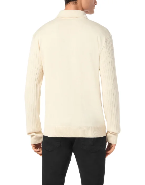 Knitted Pullover Polo-Neck LS