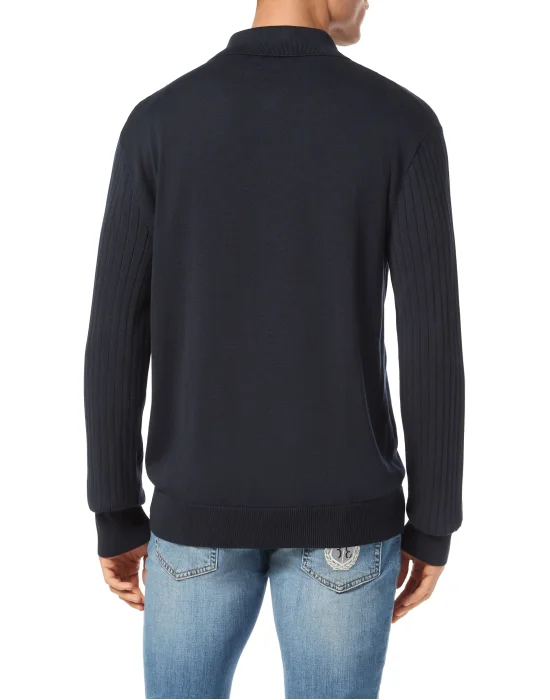 Knitted Pullover Polo-Neck LS