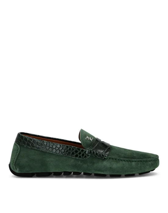 Suede Crocco Printed Moccasin