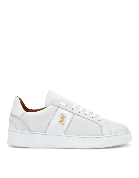 Nabuk and Leather Lo-Top Sneakers