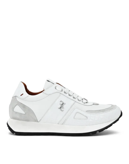 Croco Printed Nubuck & Suede Runner