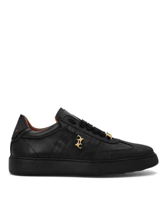 Nappa Crocco Printed Lo-Top Sneakers